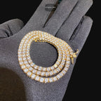 14K Yellow Gold Plated CZ Tennis Necklace