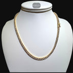 14K Yellow Gold Plated CZ Tennis Necklace