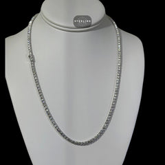 3mm Moissanite Tennis Chain Necklace | VVS1 D Color 925 Silver
