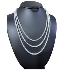 3mm Moissanite Tennis Chain Necklace | VVS1 D Color 925 Silver