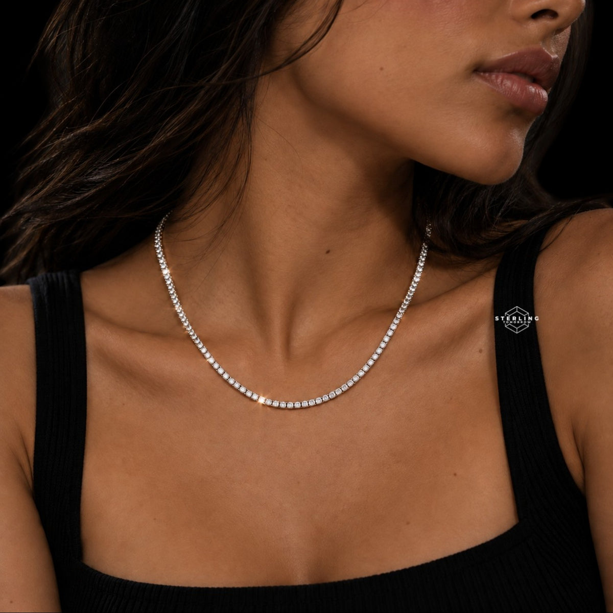 3mm Moissanite Tennis Chain Necklace