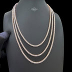 3mm 14k Rose Gold Finish CZ Tennis Chain