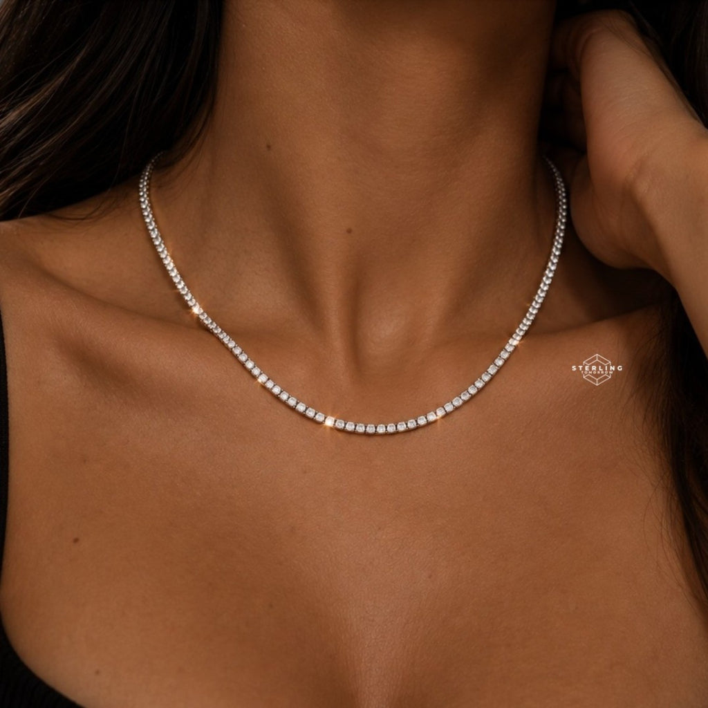 3mm Moissanite Tennis Chain Necklace