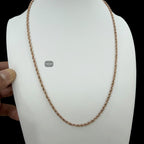 3mm Rose Gold Rope Chain Necklace, 22 Inch Stainless Steel Necklace, 14K Rose Gold Bonded Chain, Waterproof Jewelry, Gift for Him Her