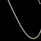 3mm Rose Gold Rope Chain Necklace, 22 Inch Stainless Steel Necklace, 14K Rose Gold Bonded Chain, Waterproof Jewelry, Gift for Him Her