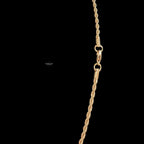 3mm Rose Gold Rope Chain Necklace, 22 Inch Stainless Steel Necklace, 14K Rose Gold Bonded Chain, Waterproof Jewelry, Gift for Him Her