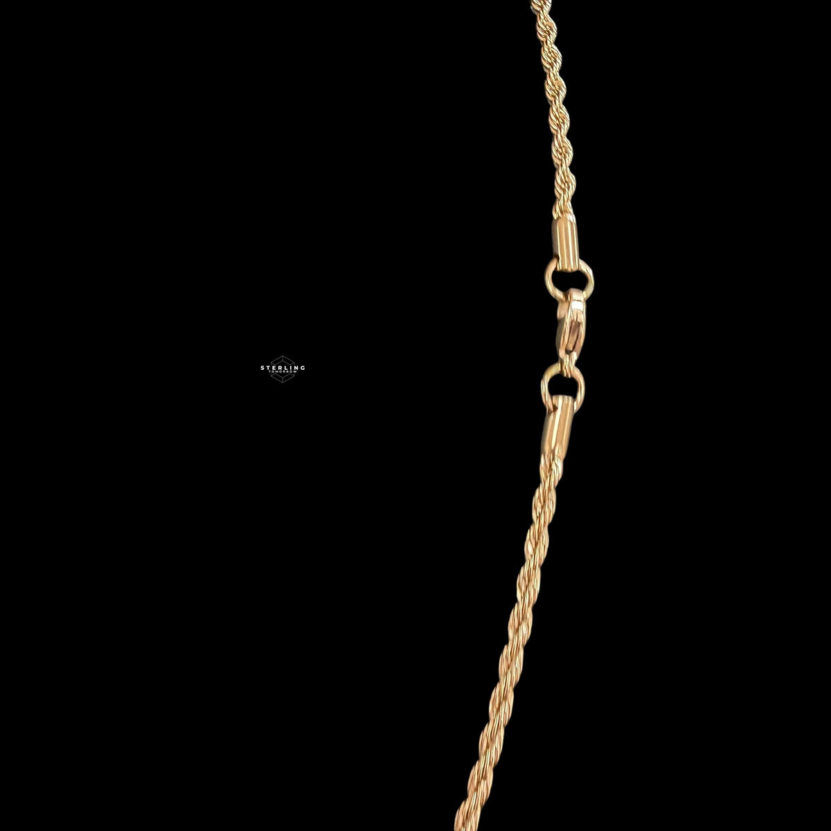 3mm Rose Gold Rope Chain Necklace, 22 Inch Stainless Steel Necklace, 14K Rose Gold Bonded Chain, Waterproof Jewelry, Gift for Him Her