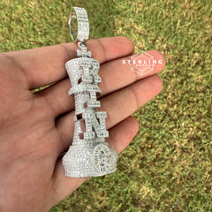 Moissanite KING CHESS Pendant 10.10 CTW