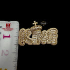 King Baguette Pendant 14k Gold Finish