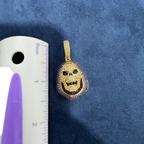 14K Gold Iced Out Skull Pendant | Black & Purple CZ Diamond Hip Hop Necklace