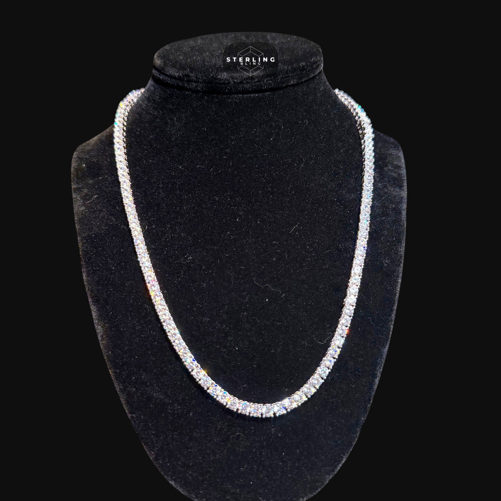 4mm Tennis Chain - 14k White Gold Plated