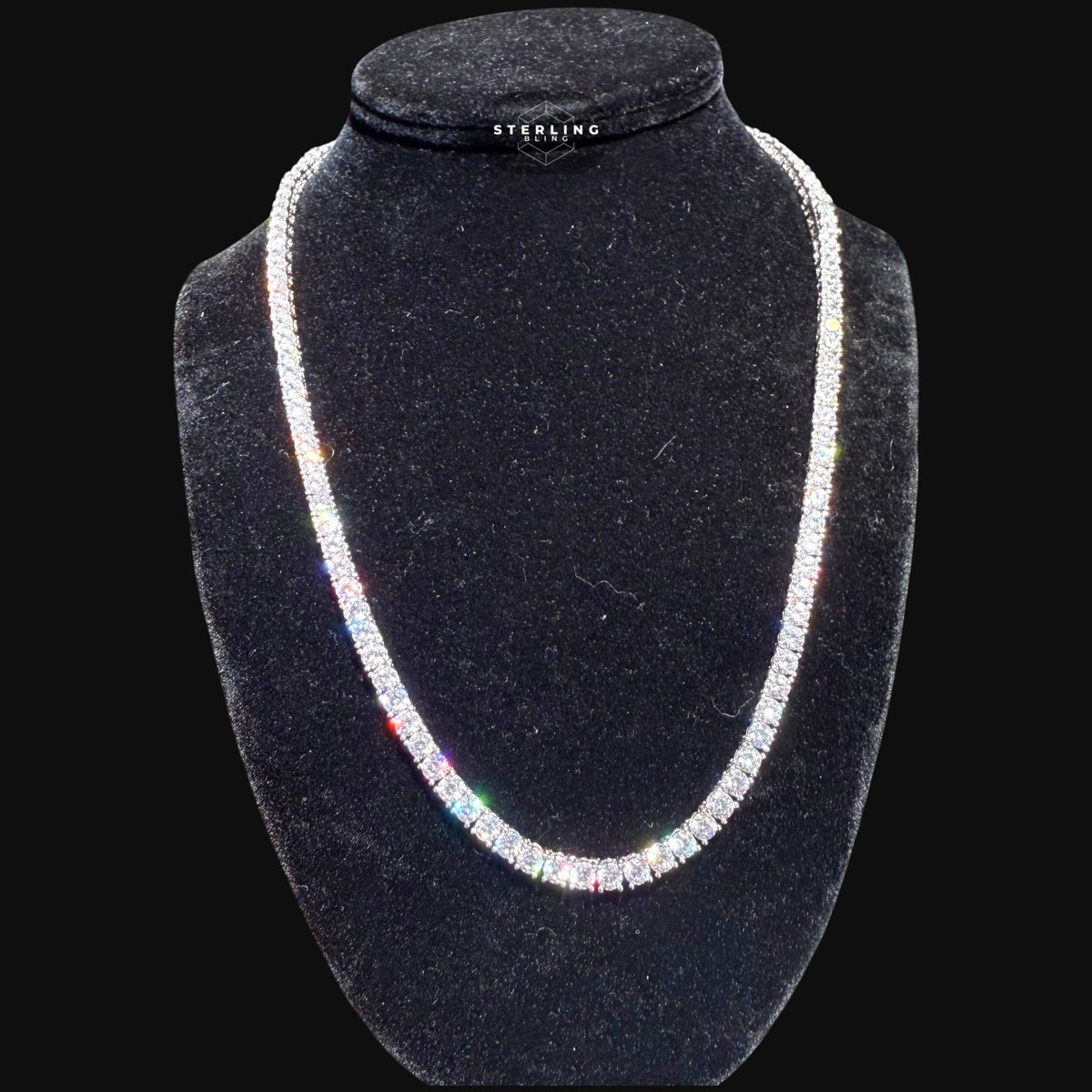 4mm Tennis Chain - 14k White Gold Plated
