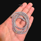 4mm Tennis Chain - 14k White Gold Plated