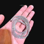 4mm Tennis Chain - 14k White Gold Plated