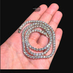 4mm Tennis Chain - 14k White Gold Plated