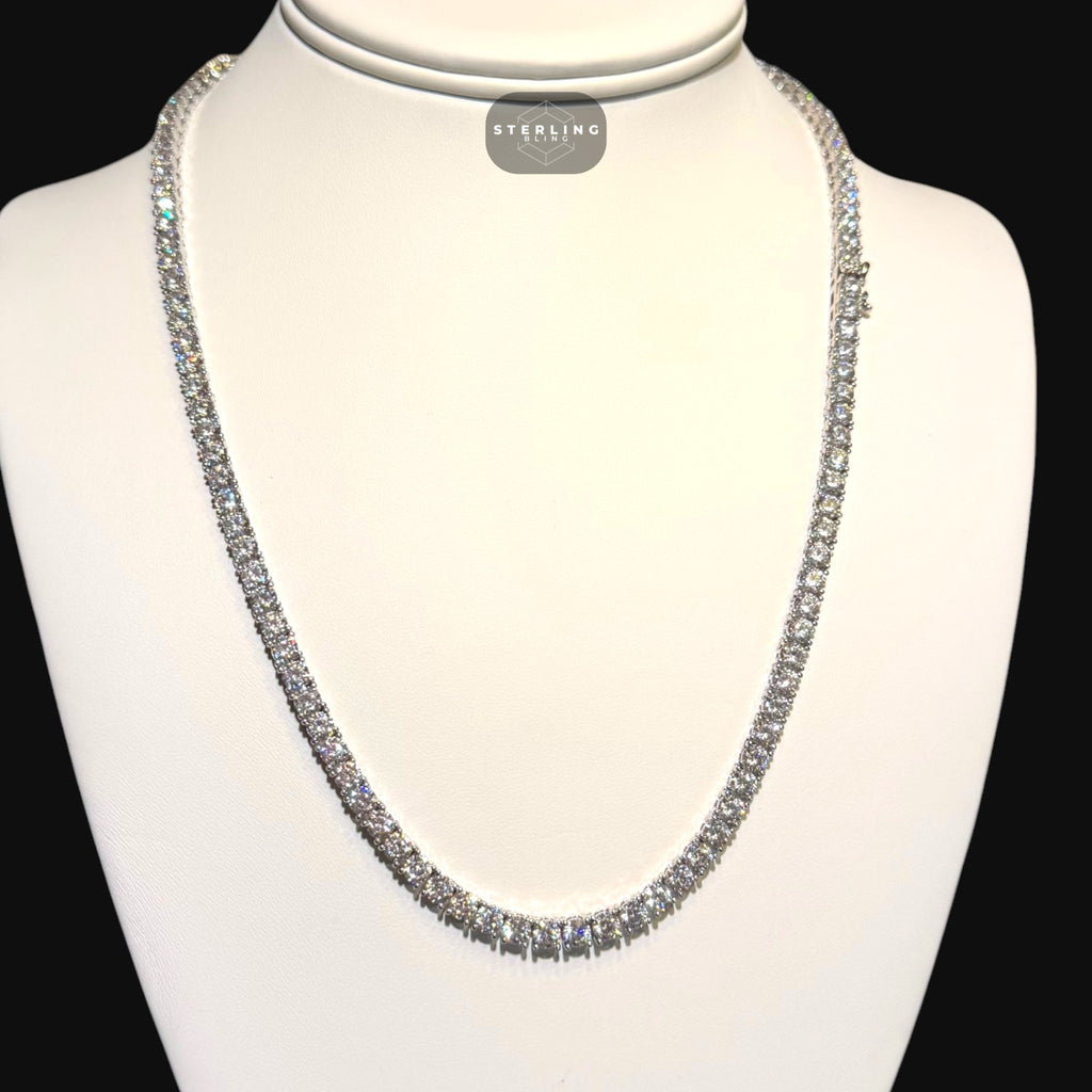 4mm Tennis Chain - 14k White Gold Plated
