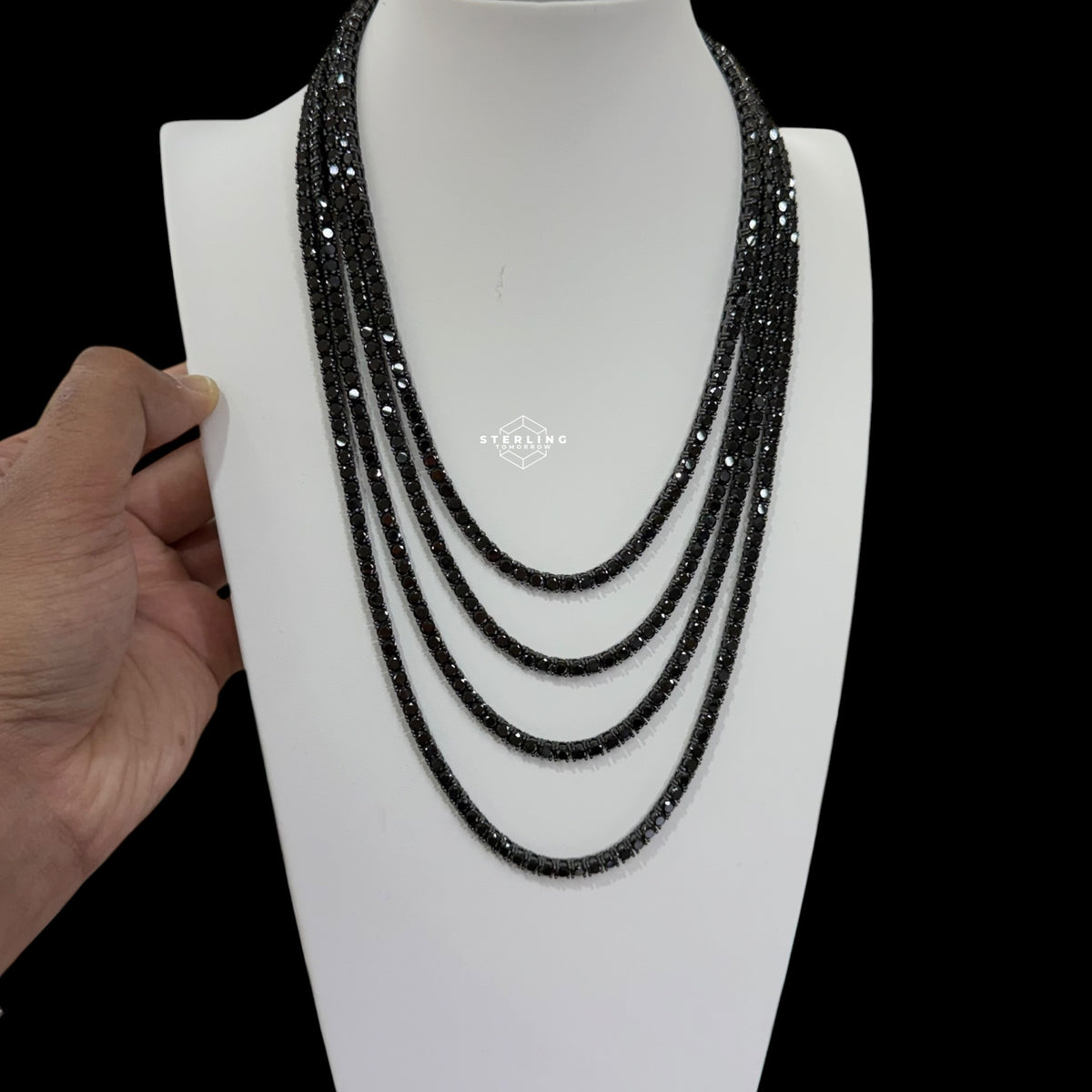 4mm Black Iced CZ Tennis Chain