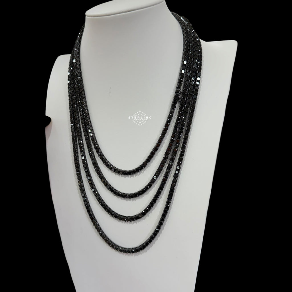 4mm Black Iced CZ Tennis Chain