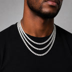 4mm Tennis Chain - 14k White Gold Plated