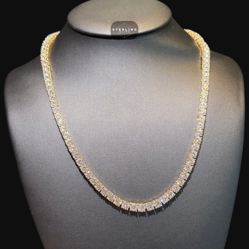 4mm 14k Gold Finish CZ Tennis Chain