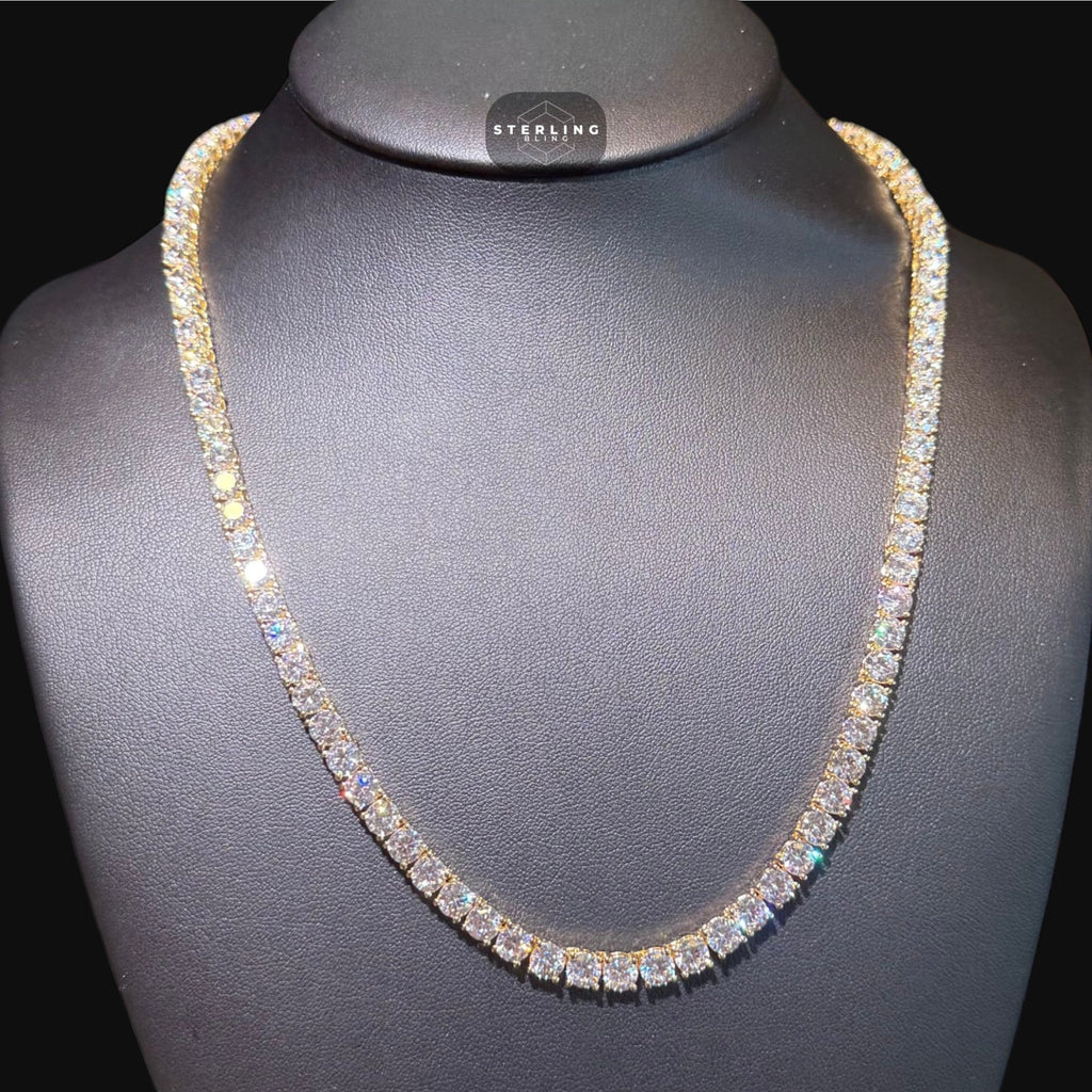 4mm 14k Gold Finish CZ Tennis Chain