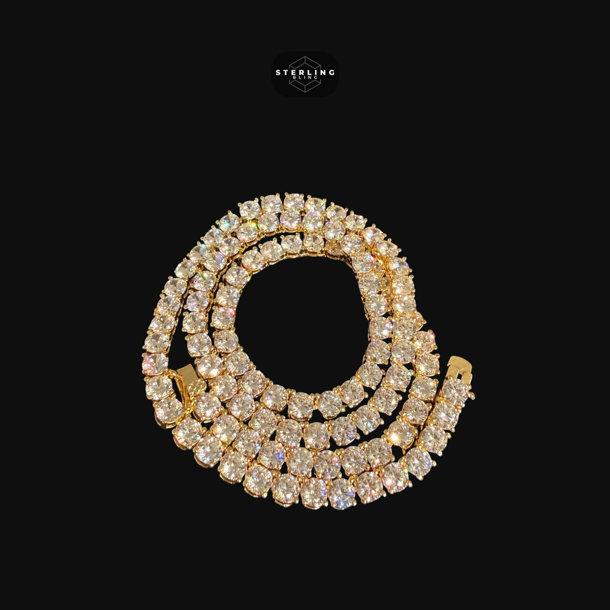 4mm 14k Gold Finish CZ Tennis Chain