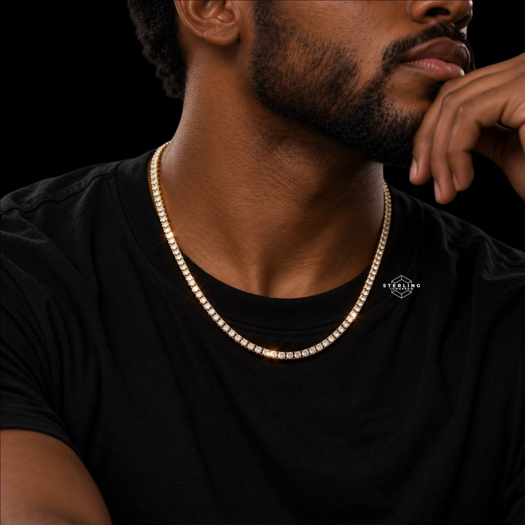 4mm 14k Gold Finish CZ Tennis Chain