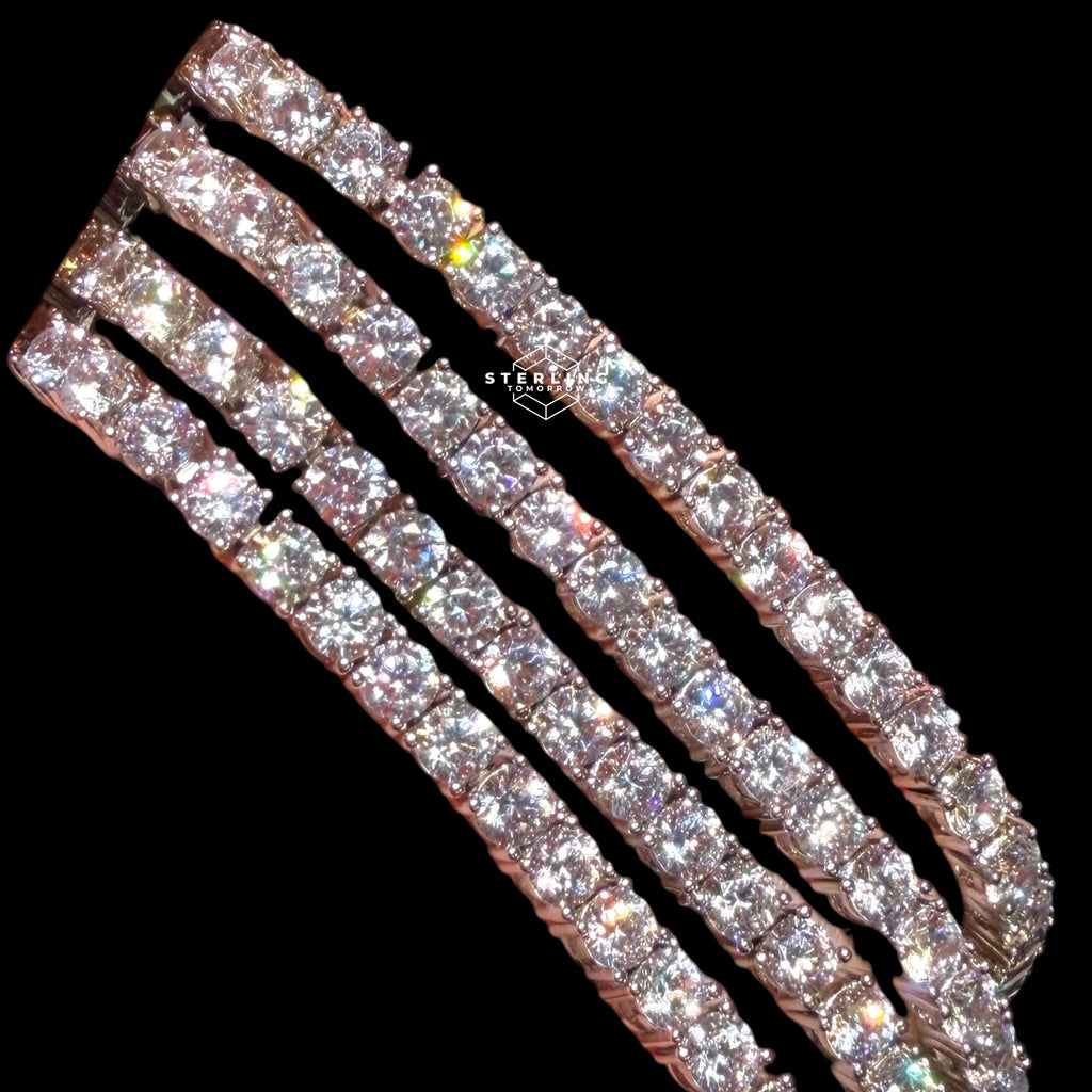 4mm Moissanite Tennis Bracelet, 925 Sterling Silver, VVS1 D Color, GRA Certified