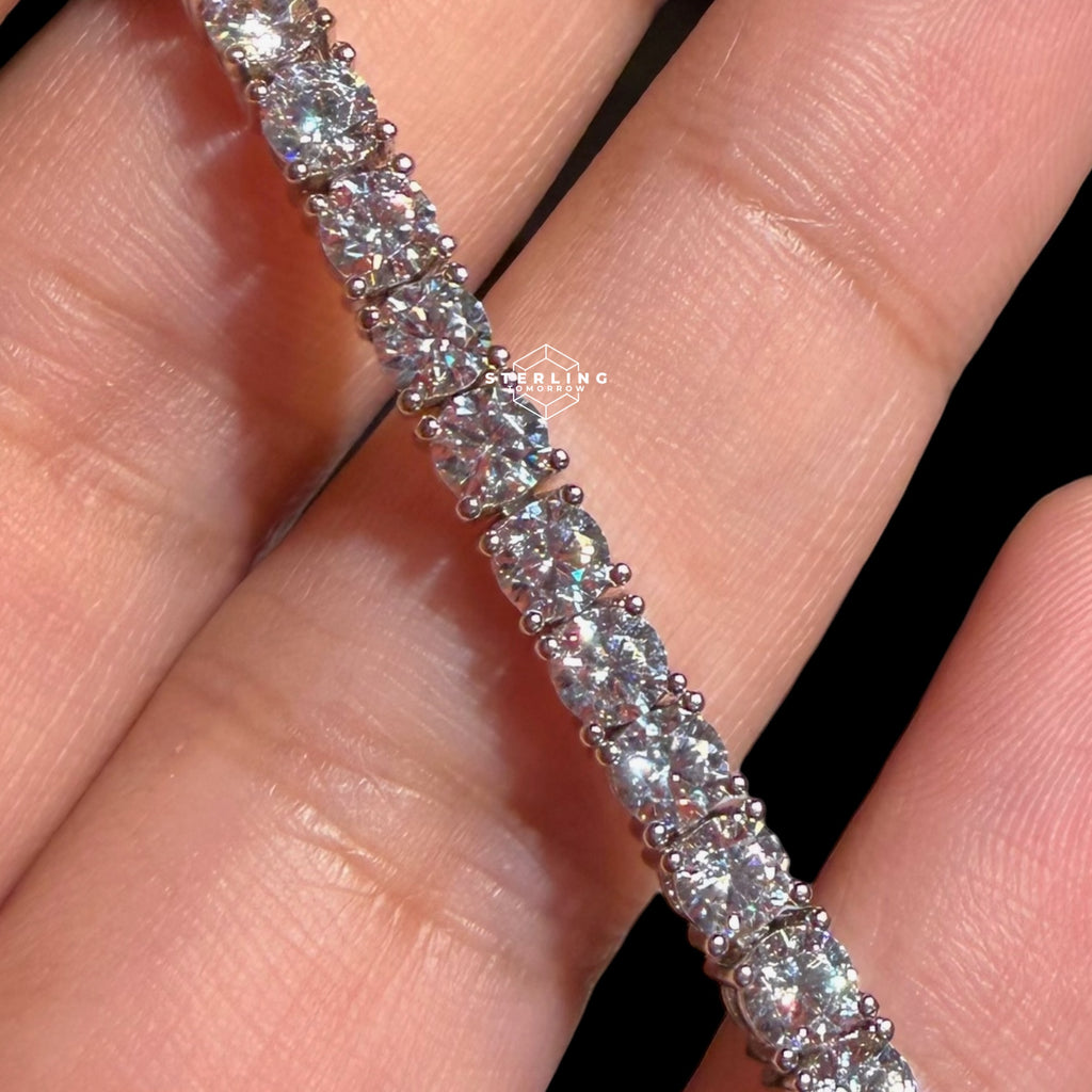 4mm Moissanite Tennis Bracelet, 925 Sterling Silver, VVS1 D Color, GRA Certified