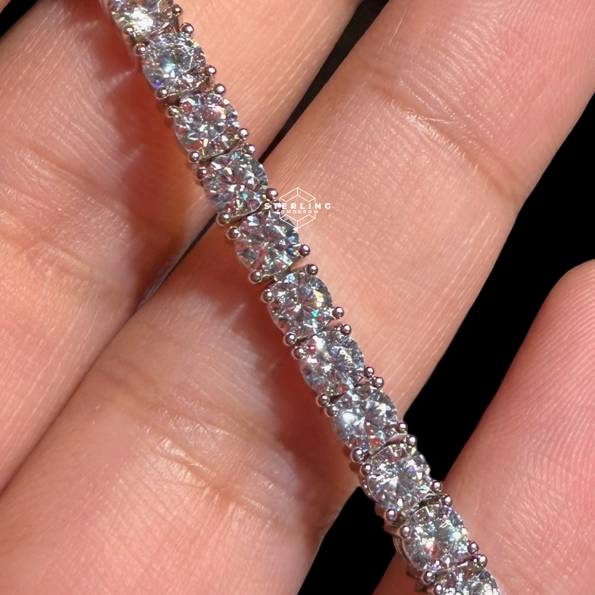 4mm Moissanite Tennis Bracelet, 925 Sterling Silver, VVS1 D Color, GRA Certified