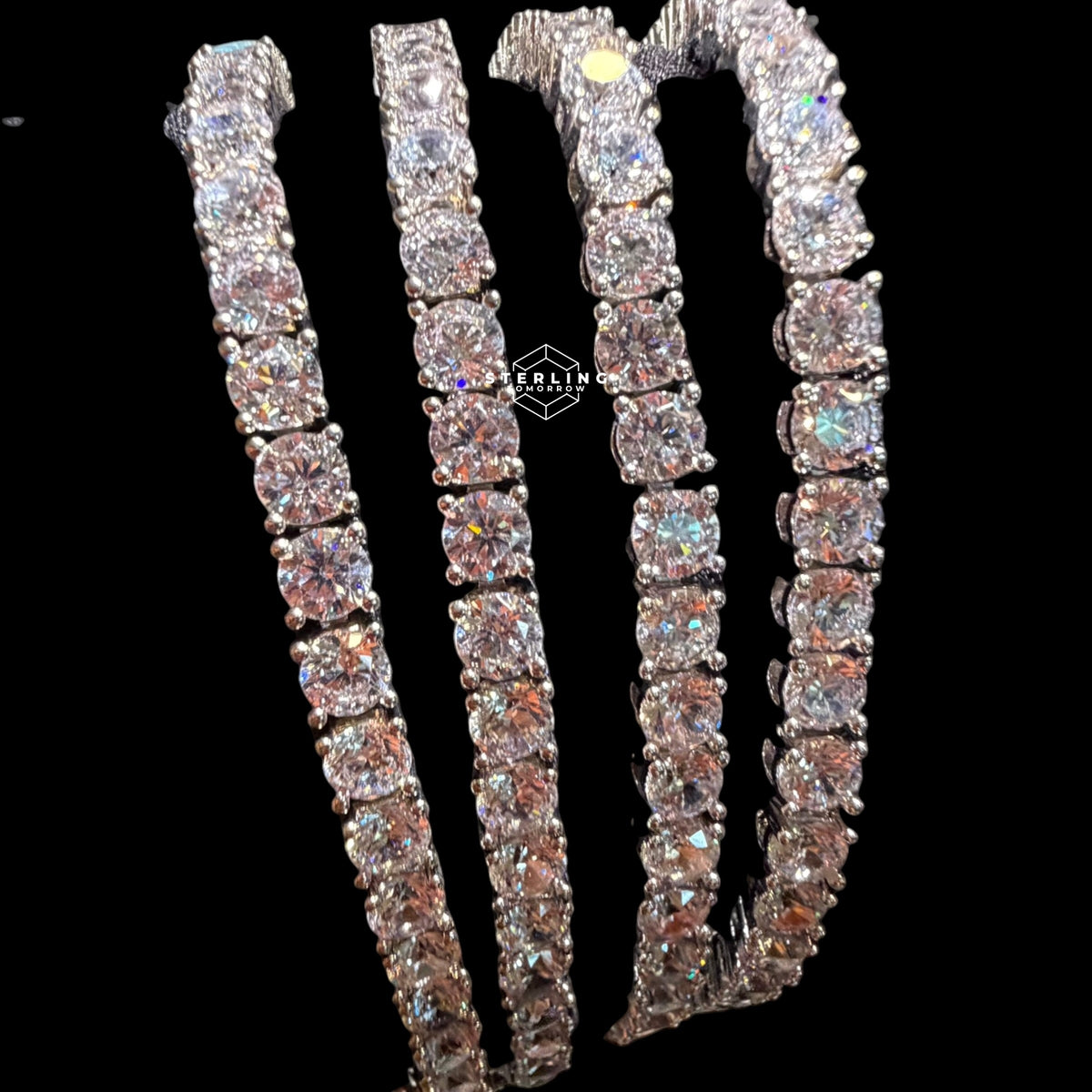 4mm Moissanite Tennis Bracelet, 925 Sterling Silver, VVS1 D Color, GRA Certified