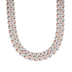 Moissanite 22mm 22" Rose Mosaic Cuban Chain