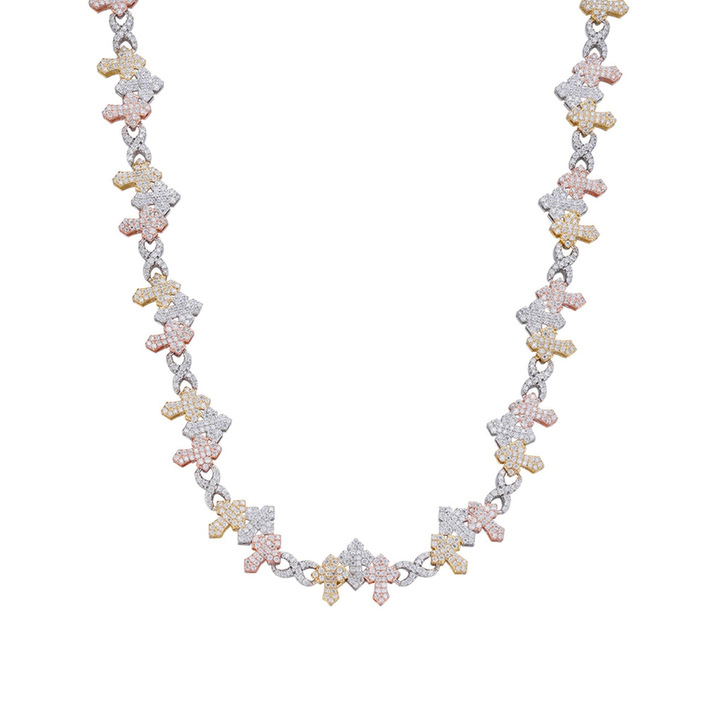 Infinity 3 Cross Moissanite 22" Religious Necklace