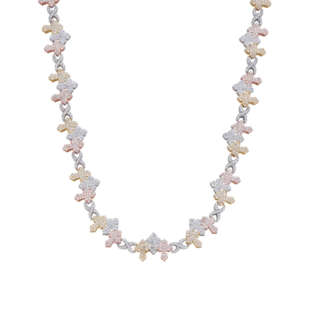Infinity 3 Cross Moissanite 22" Religious Necklace
