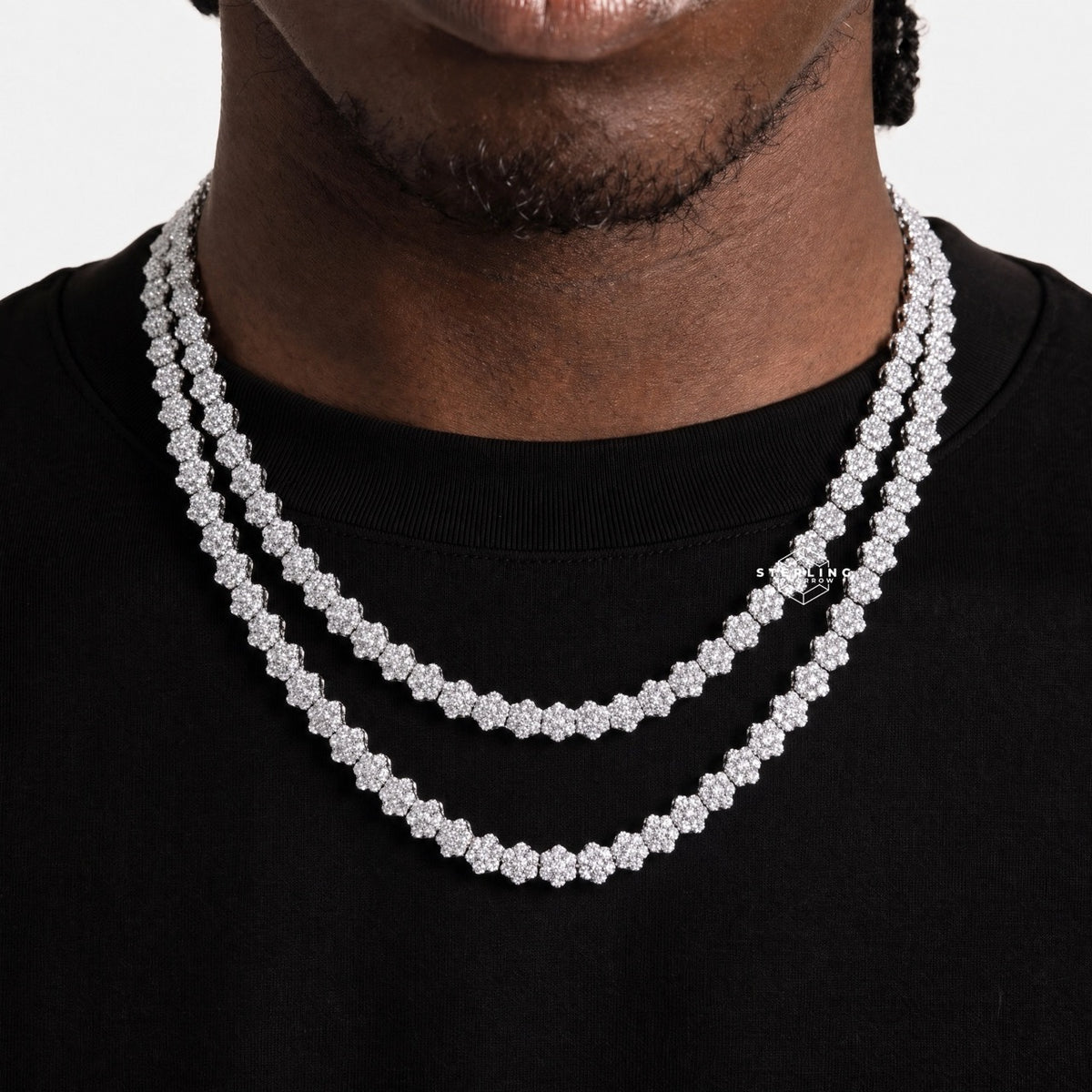 5mm Flower Cluster Moissanite Necklace