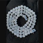 5mm Flower Cluster Tennis Chain or Bracelet, Iced Out 14K White Gold Plated Hip Hop Jewelry, Floral Necklace for Men Women