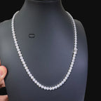 5mm Flower Cluster Tennis Chain or Bracelet, Iced Out 14K White Gold Plated Hip Hop Jewelry, Floral Necklace for Men Women