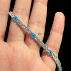 5mm Moissanite Evil Eye Tennis Bracelet Womens