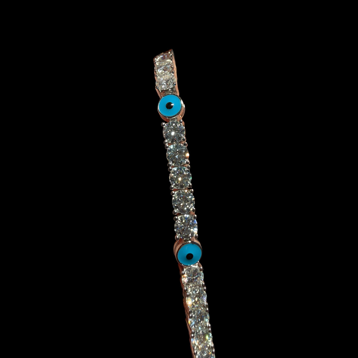 5mm Moissanite Evil Eye Tennis Bracelet Womens