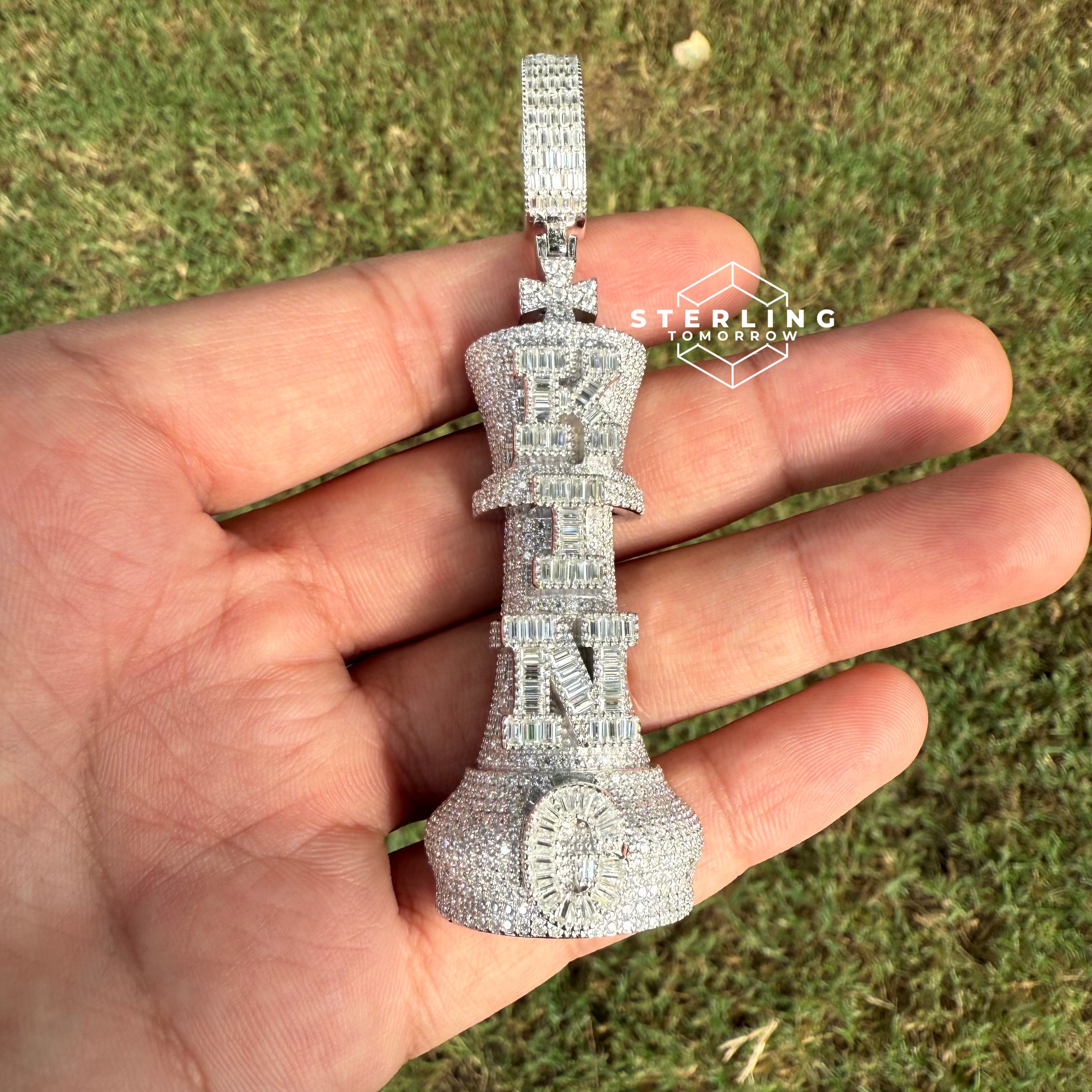 Moissanite KING CHESS Pendant 10.10 CTW