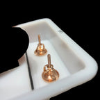 6mm Moissanite Prong Earrings 925 / Gold