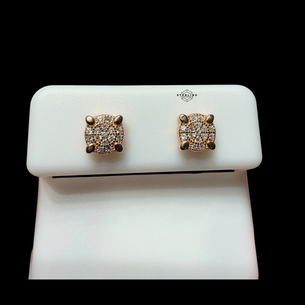 6mm Moissanite Prong Earrings 925 / Gold