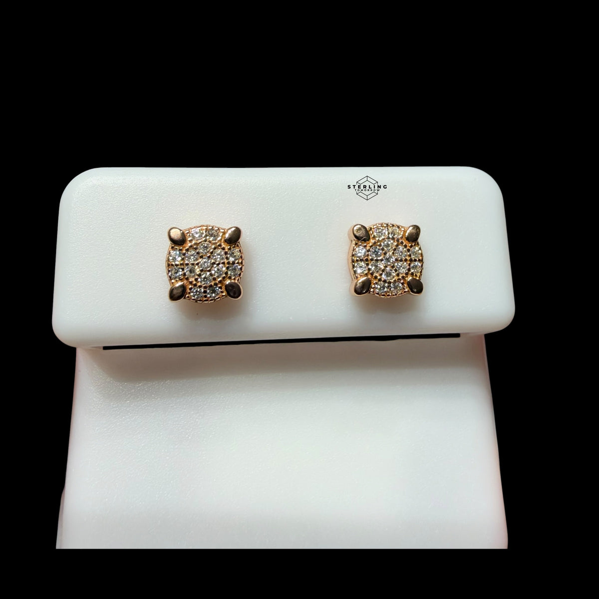 6mm Moissanite Prong Earrings 925 / Gold