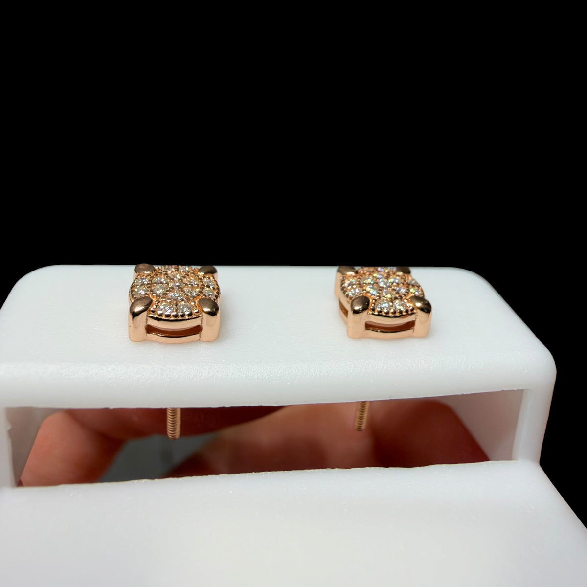 6mm Moissanite Prong Earrings 925 / Gold