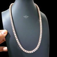 6mm Iced Out Sides Tennis Chain Rose Gold Finish