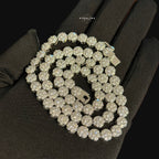 7mm Flower Tennis Necklace 14k Gold Plated CZ