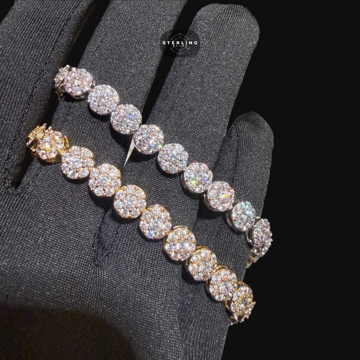 7mm Flower Honeycomb Tennis Bracelet