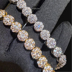 7mm Flower Honeycomb Tennis Bracelet