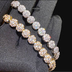 7mm Flower Honeycomb Tennis Bracelet