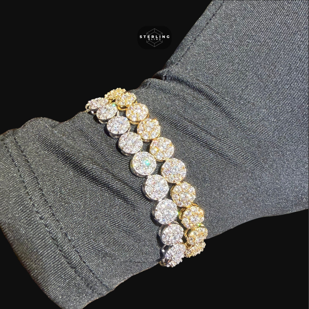 7mm Flower Honeycomb Tennis Bracelet